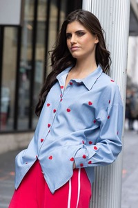 Charlo: Demi Denim Shirt Heart Blue