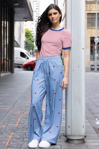 Charlo: Demi Denim Pants Heart Blue