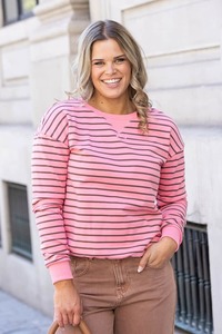 Charlo: Abbie Stripe Sweater Pink
