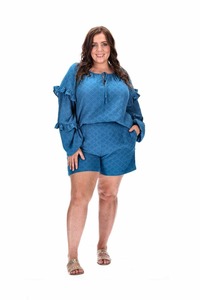 Stella Royal Plus Size Clothing: Elijah Shorts Teal