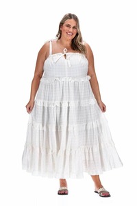 Stella Royal Plus Size Clothing: Mila Midi Dress White