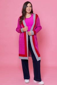 Cardis: Lisa Cardigan Red Striped