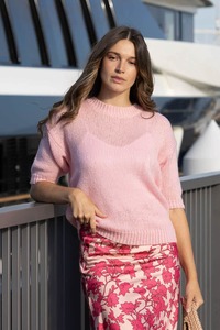Womens Sweaters: Annalee Knit Pink