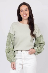 Womens Sweaters: Presley Top Sage