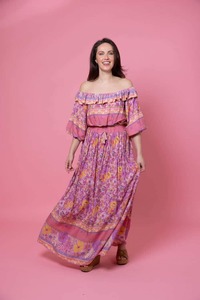 Skirts: Shelley Maxi Skirt Pink Boho