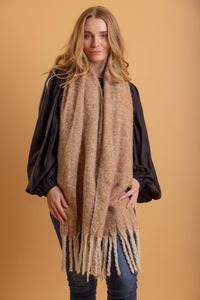 Scarfs: Tassel Scarf Beige Marle