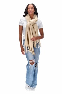 Scarfs: Tassel Scarf Beige