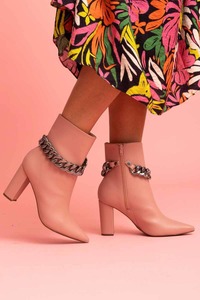 Boots: Jade Boot Pink/Brushed Metal
