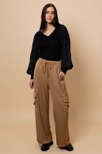 Sale Bottoms: Harry Satin Cargo Pant Caramel