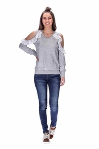 Alaska Basics Womens Sweaters Hoodies: Lucy Sweater Grey Marle