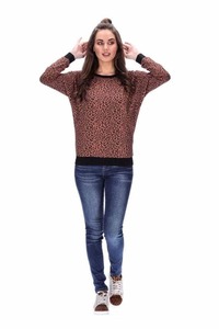 Alaska Basics Womens Sweaters Hoodies: Olivia Sweater Rust/Black