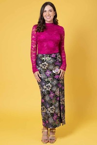 Maxi Skirts: Millie Maxi Sequin Velvet Skirt Black