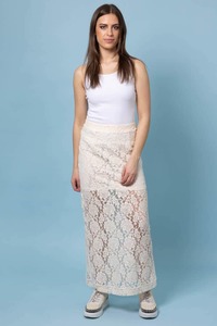 Maxi Skirts: Charlotte Lace Maxi Skirt Cream