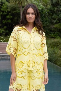 Weekend Wear: Liam Embroidered Shirt Butter Yellow