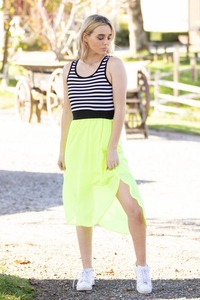 2 For 99: Siri Midi Dress Fluro Yellow