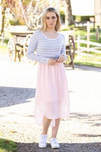 2 For 99: Siri Long Sleeve Midi Dress Pink