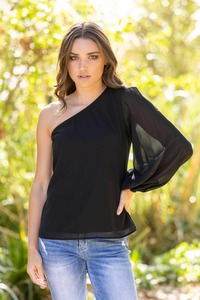 2 For 99: Amelia One Shoulder Top Black