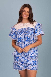 Sale Shorts: Jina Shorts Blue Tiles